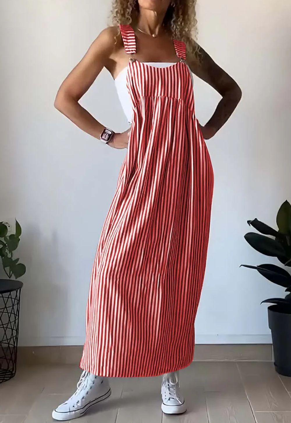 MARIELE I ÇİZGİLİ MAXİ ELBİSE