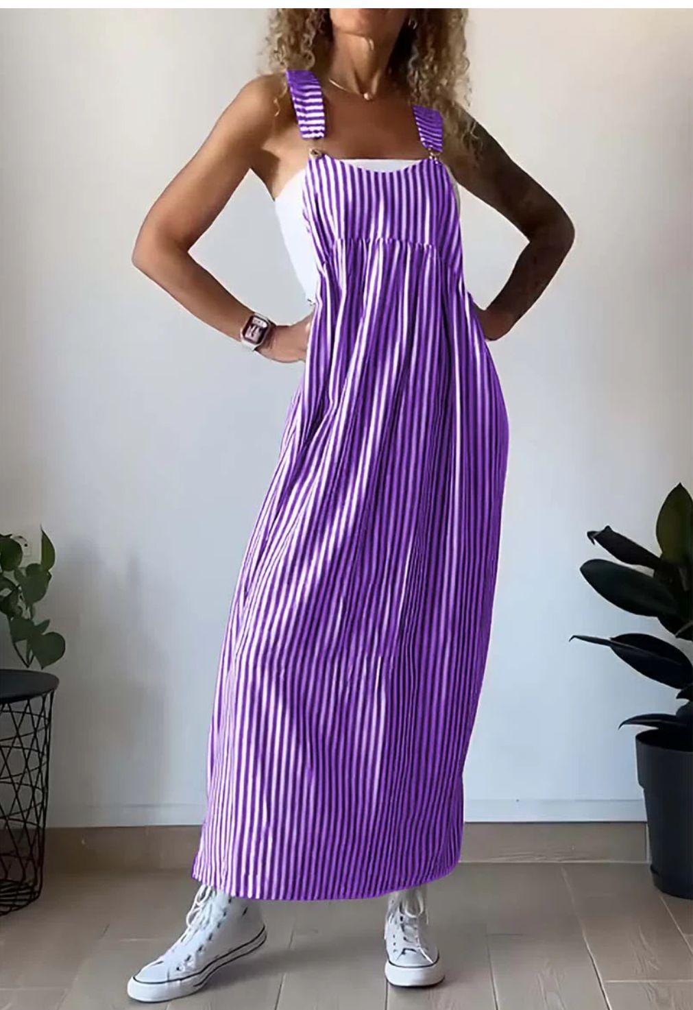 MARIELE I ÇİZGİLİ MAXİ ELBİSE