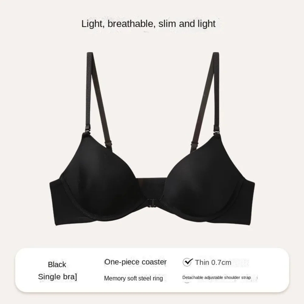 CLARA – Düğmeli Ön Kapatmalı Dikişsiz Push-Up Sütyen