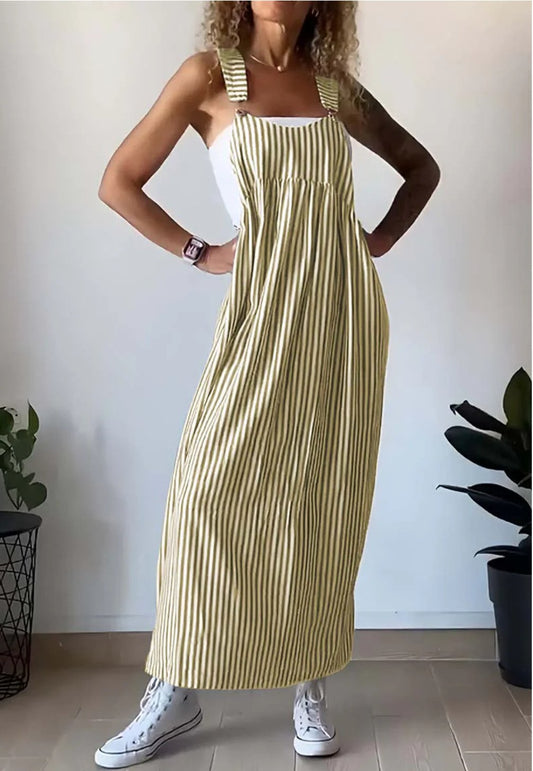 MARIELE I ÇİZGİLİ MAXİ ELBİSE