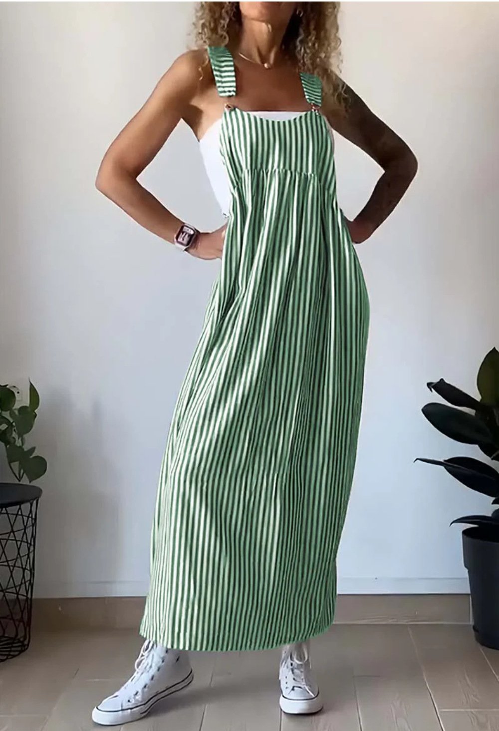 MARIELE I ÇİZGİLİ MAXİ ELBİSE