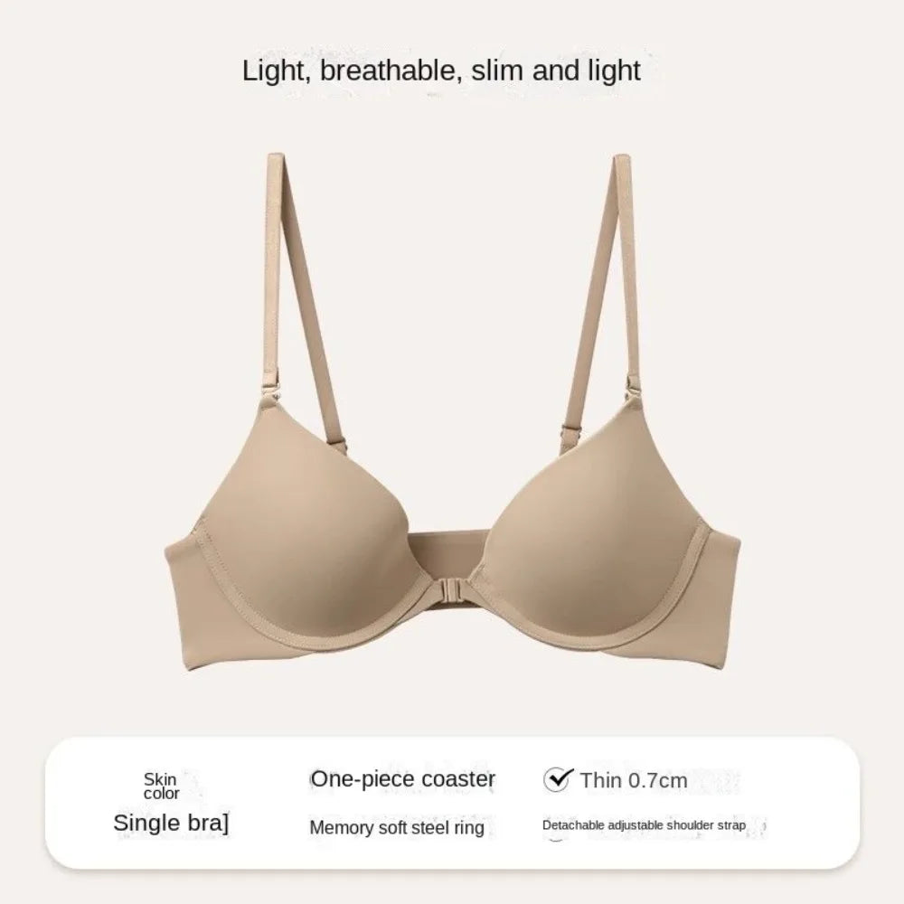 CLARA – Düğmeli Ön Kapatmalı Dikişsiz Push-Up Sütyen